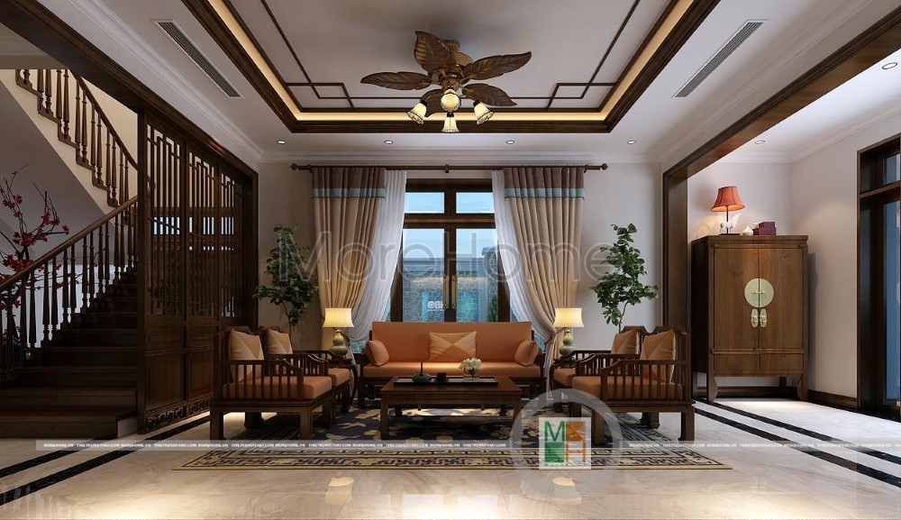 Cầu thang gỗ tự nhiên đẹp